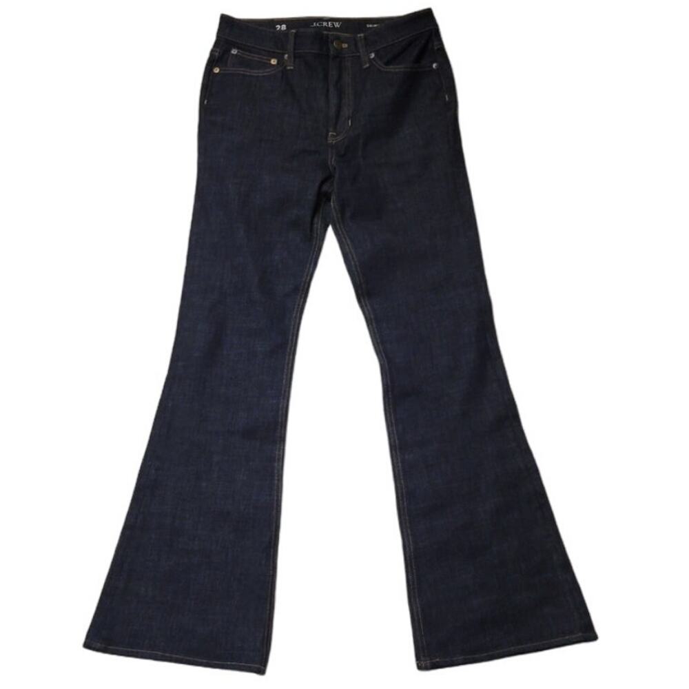 NWOT J.Crew Skinny Flare Jeans in Resin Rinse High Rise Retro 70's Hippie - 28